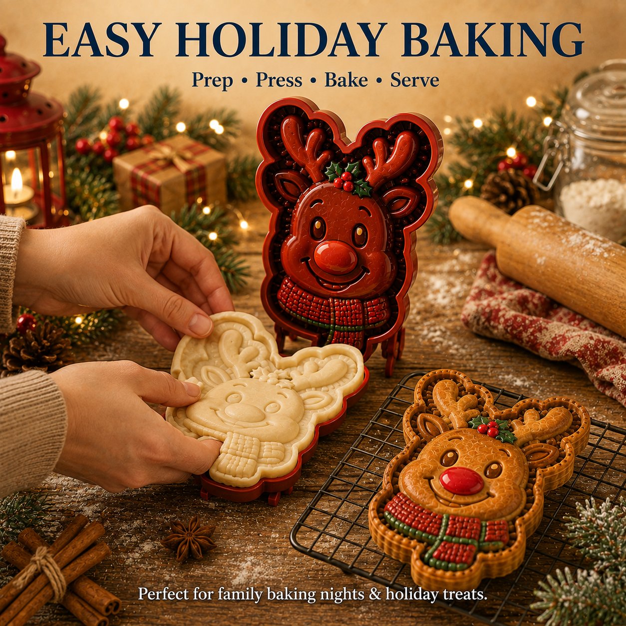 ๐ 9-Design Christmas Mini Pie Mold Collection | Reusable Embossed Molds for Shaping Detailed Santa, Snowman, Reindeer, Tree & Holiday Pies
