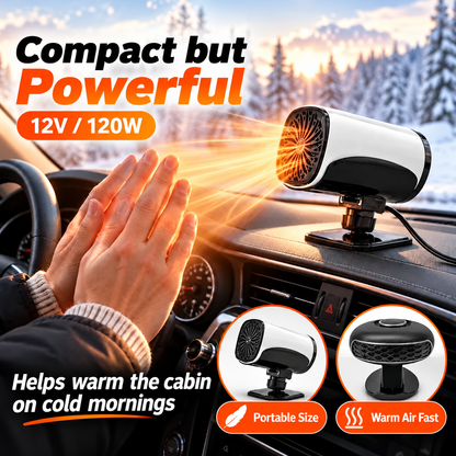Portable Car Heater Defroster with 360-Degree Rotating Base