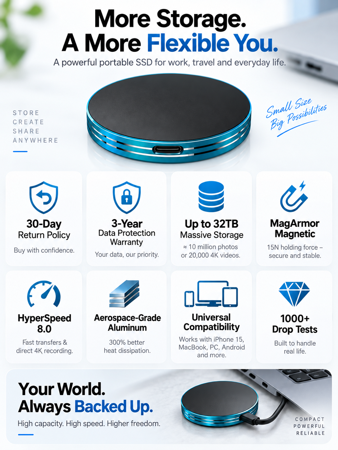Novastello™ Magnetic Portable SSD – Storage That Stays With You