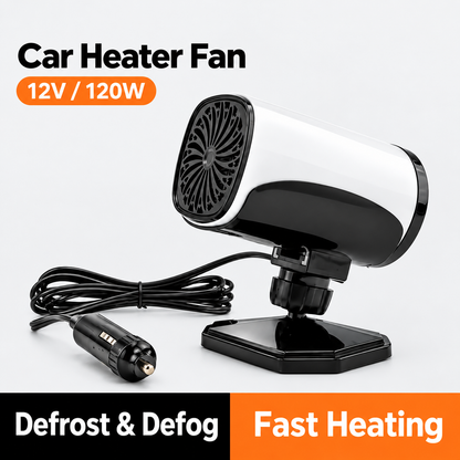 Portable Car Heater Defroster with 360-Degree Rotating Base