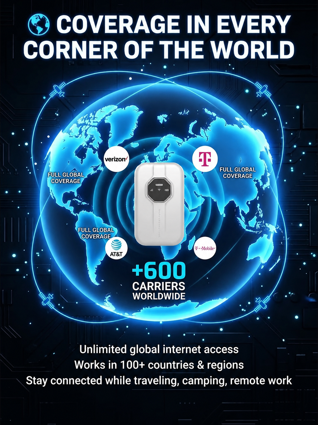 🌐 Boundless Portable Wi-Fi - Global Coverage for Travel & Business🛡️