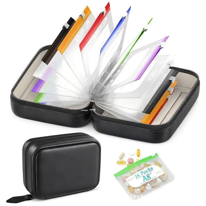 💊 14-Pouch Travel Pill Organizer – Water-Resistant Case for Medications & Vitamins