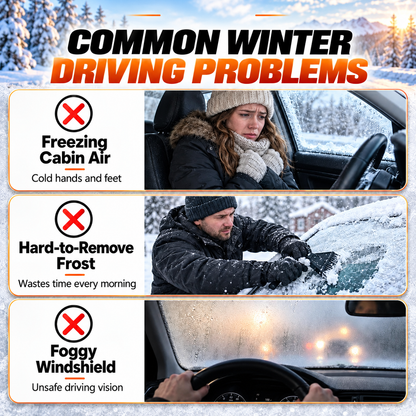 Portable Car Heater Defroster with 360-Degree Rotating Base