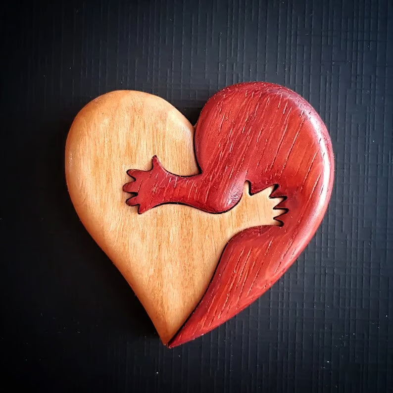 💗A Hug From My Heart For You (Handmade Wood Carvings)