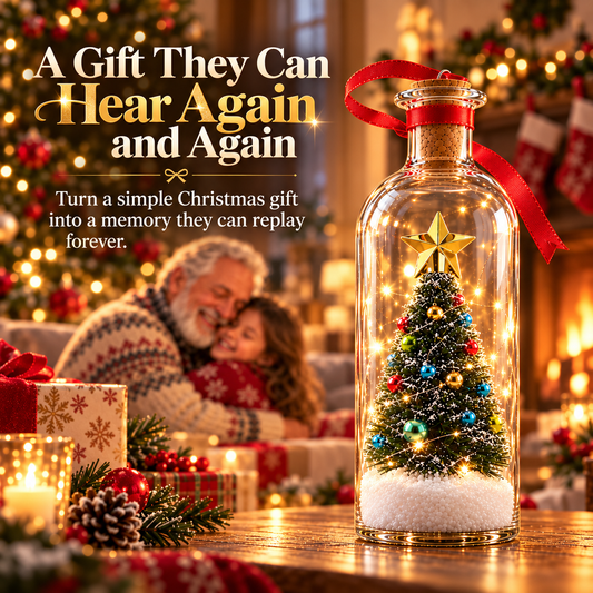 🎄 Christmas Voice Recording Bottle – 30-Second Personalized Keepsake Gift for Family & Grandparents