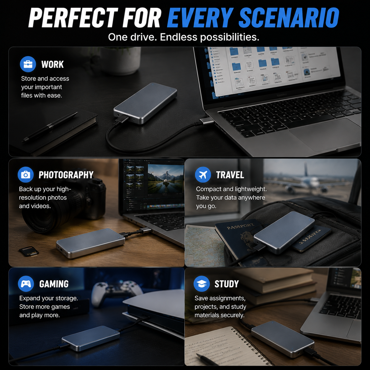🔥 LAST DAY 40% OFF - Portable External SSD – Never Delete Your Memories Again