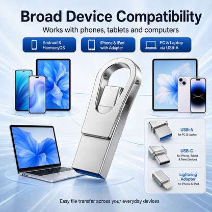 ⚡ 2026 3-in-1 USB C Pendrive – High-Speed Memory for Students & Office