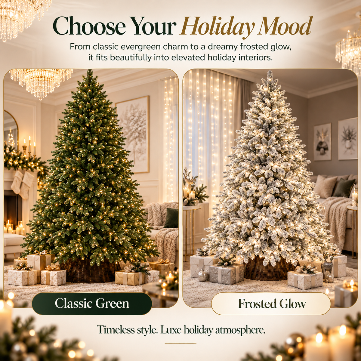 ❄️🏡65.6ft (20m) 600-LED Christmas String Lights – Warm White or Multicolor Holiday Tree Lights🎅💖