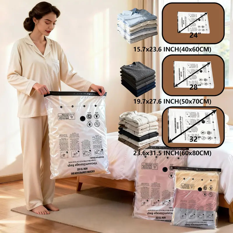 Cordless Travel Vacuum Storage Compression Bag Set