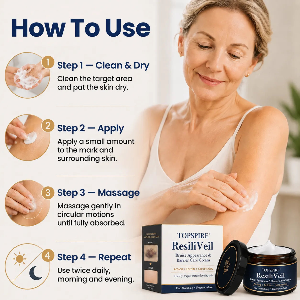 TOPSPIRE® ResiliVeil Bruise Appearance Barrier Care Cream