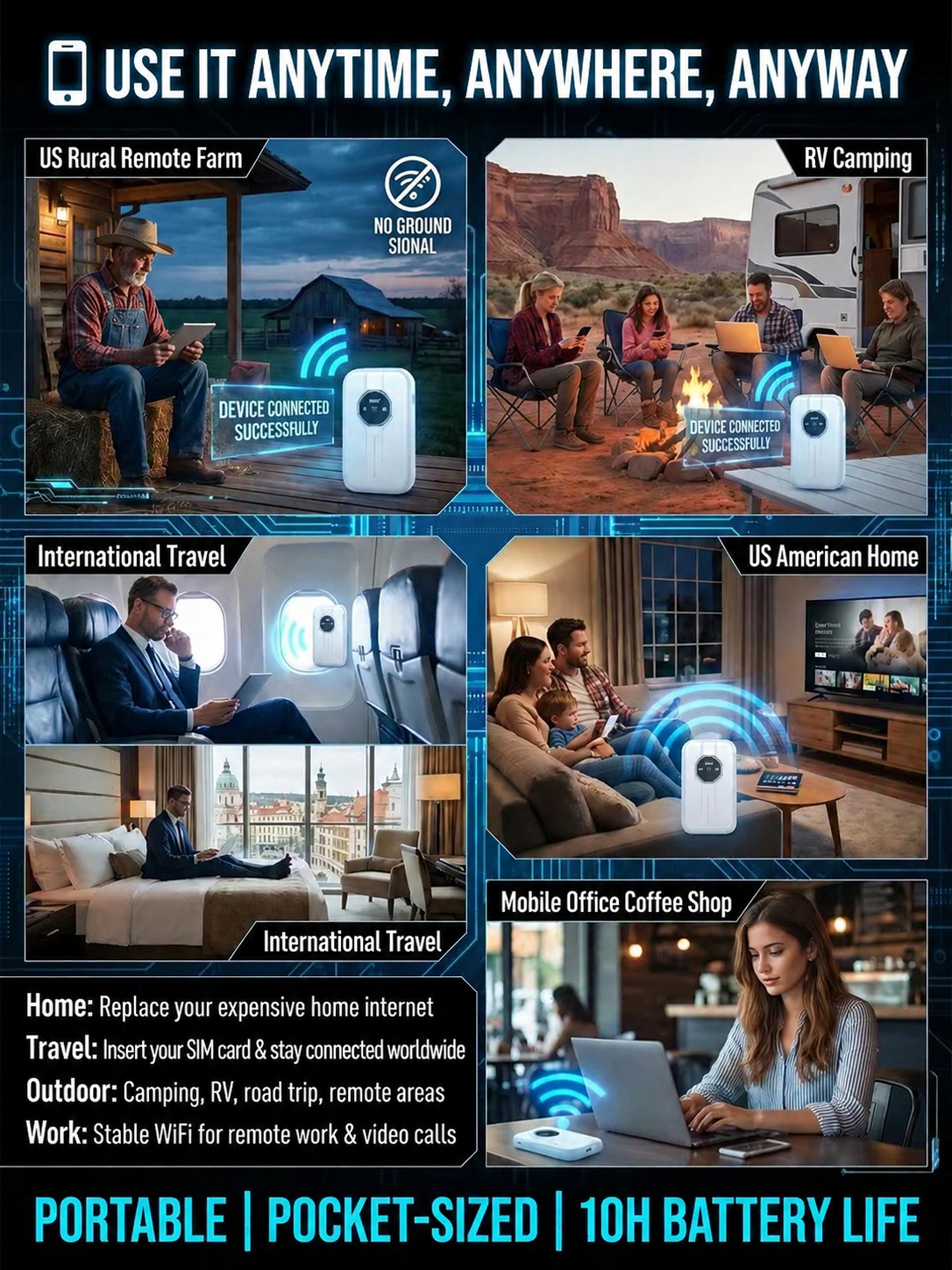 🌐 Boundless Portable Wi-Fi - Global Coverage for Travel & Business🛡️