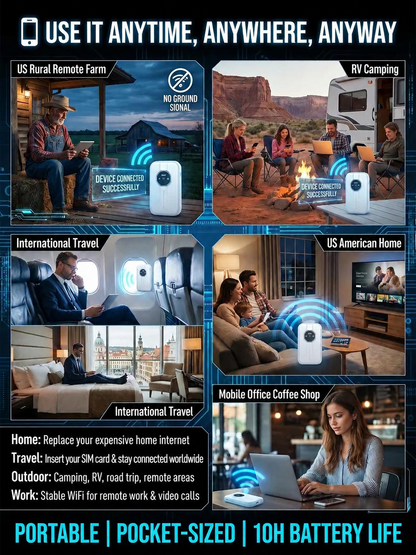 🌐 Boundless Portable Wi-Fi - Global Coverage for Travel & Business🛡️